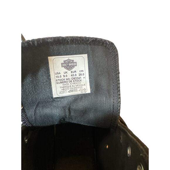 Harley Davidson Mens Baxter black hightop sneaker size 10 - Picture 9 of 10